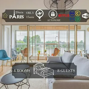  Appartement Luminous Vue Seine- Paris 15min France